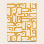 Mid Century Modern Piquet Abstract Multi Pattern in Golden Ochre Mustard and Beige Notebook Gallery Image 4