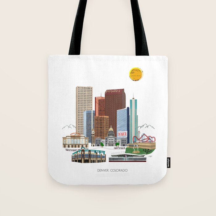 Denver Skyline Tote Bag Gallery Image 1