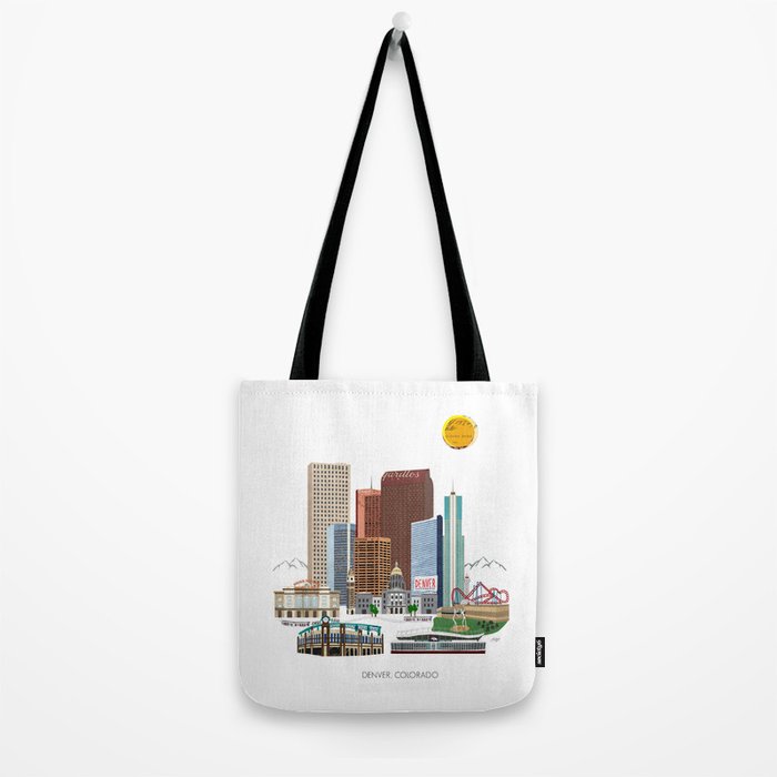 Denver Skyline Tote Bag Gallery Image 2