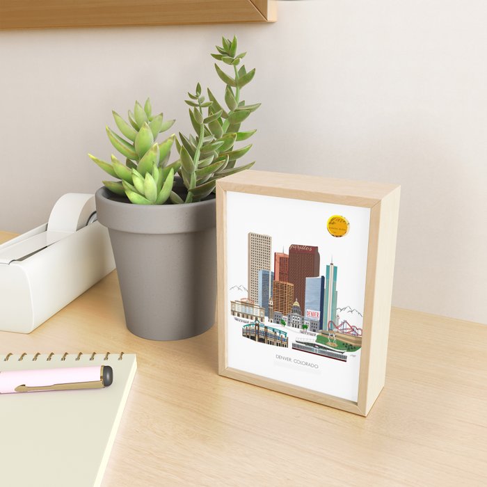 Denver Skyline Mini Art Print Gallery Image 2