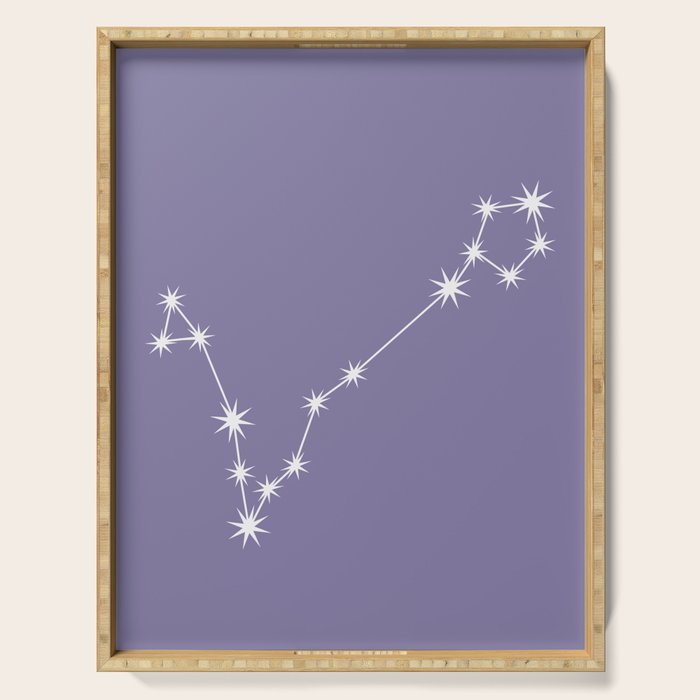Pisces Zodiac Star Constellation Line Art Lavender Purple Serving Tray Gallery Image 1
