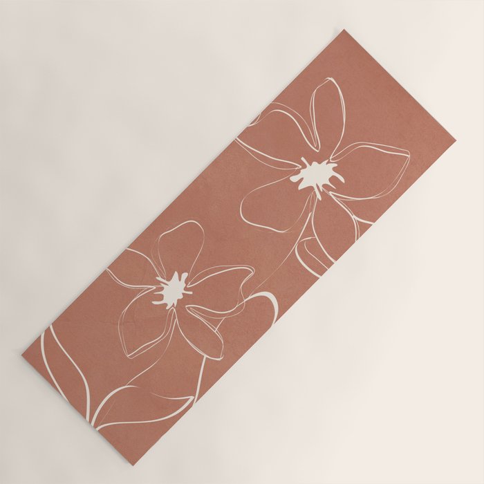 Little Flower Outline on Clay 02 Yoga Mat Gallery Image 1