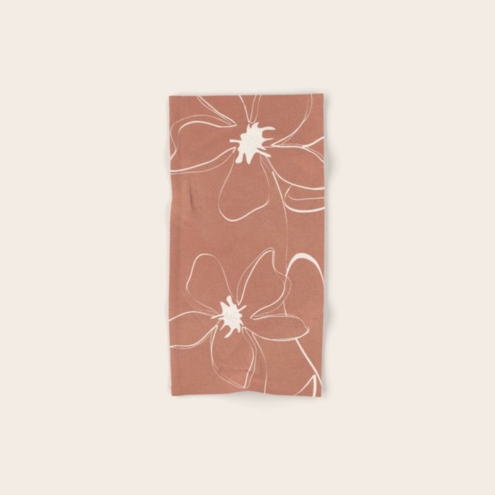 Little Flower Outline on Clay 02 Bath Towel Gallery Image 1