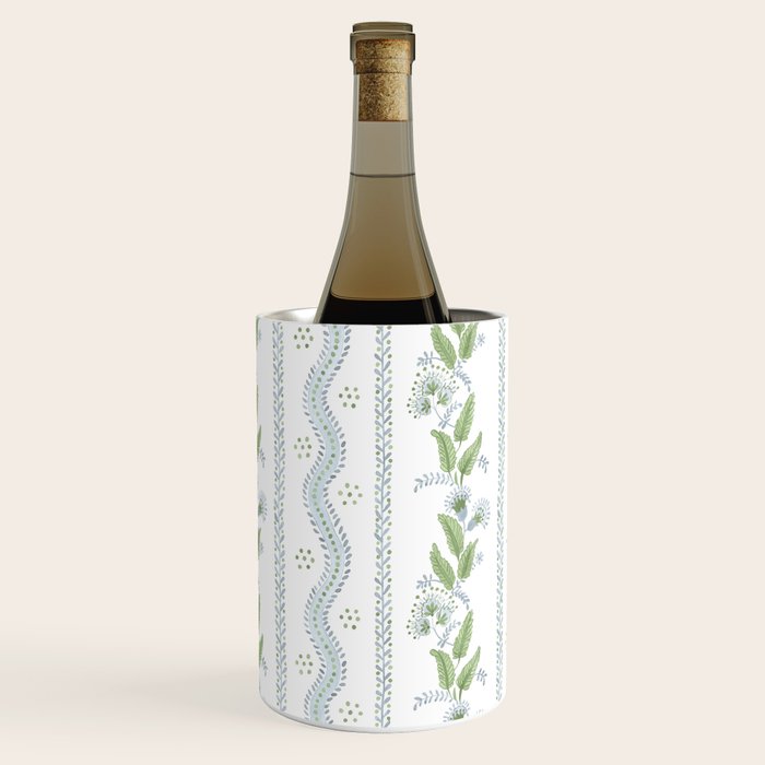 Soft Blue Green Emma Stripe Wine Chiller Gallery Image 1