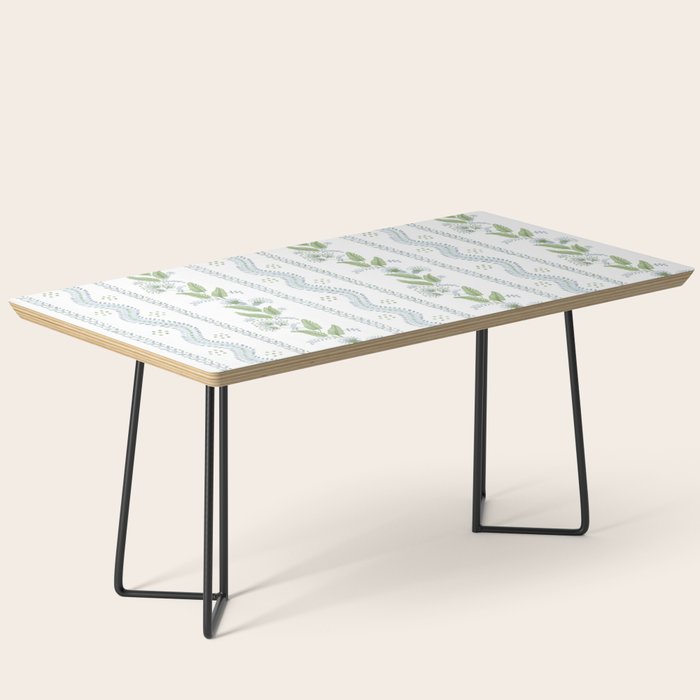 Soft Blue Green Emma Stripe Coffee Table Gallery Image 1