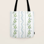 Soft Blue Green Emma Stripe Tote Bag Gallery Image 1