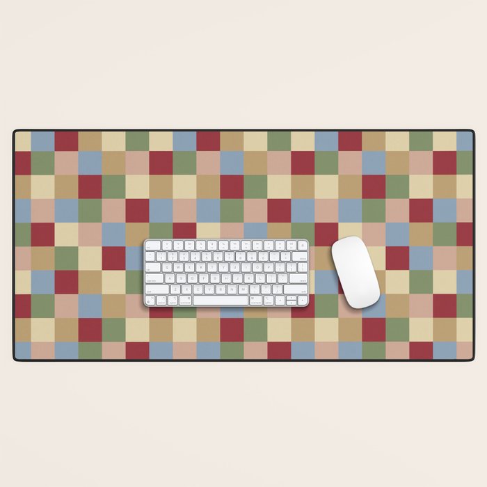 Bold Vintage Checks Pattern - Small XXI Desk Mat Gallery Image 1