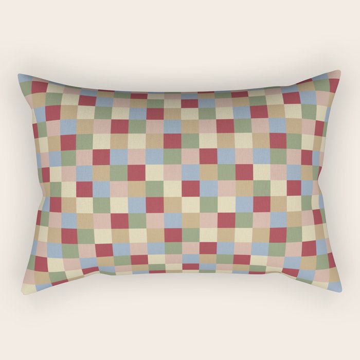 Bold Vintage Checks Pattern - Small XXI Rectangular Pillow Gallery Image 2