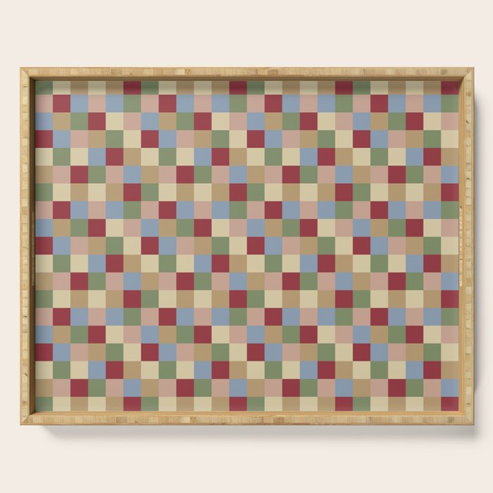 Bold Vintage Checks Pattern - Small XXI Serving Tray Gallery Image 1