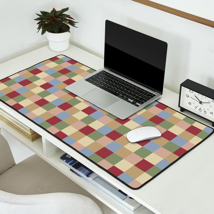 Bold Vintage Checks Pattern - Small XXI Desk Mat Gallery Image 2