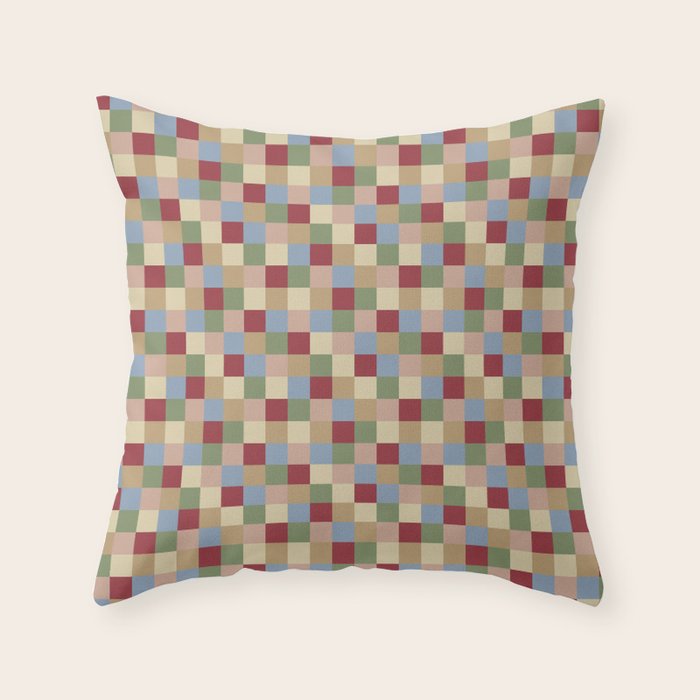 Bold Vintage Checks Pattern - Small XXI Throw Pillow Gallery Image 6