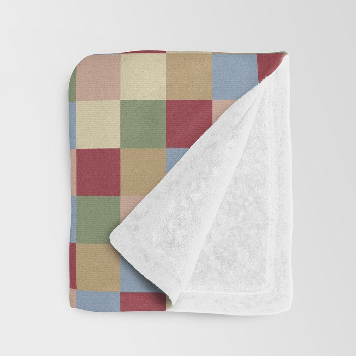 Bold Vintage Checks Pattern - Small XXI Throw Blanket Gallery Image 3
