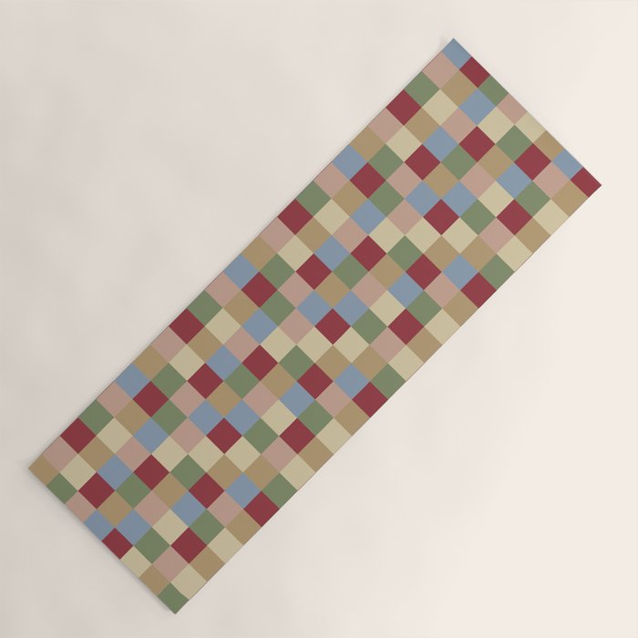 Bold Vintage Checks Pattern - Small XXI Yoga Mat Gallery Image 1