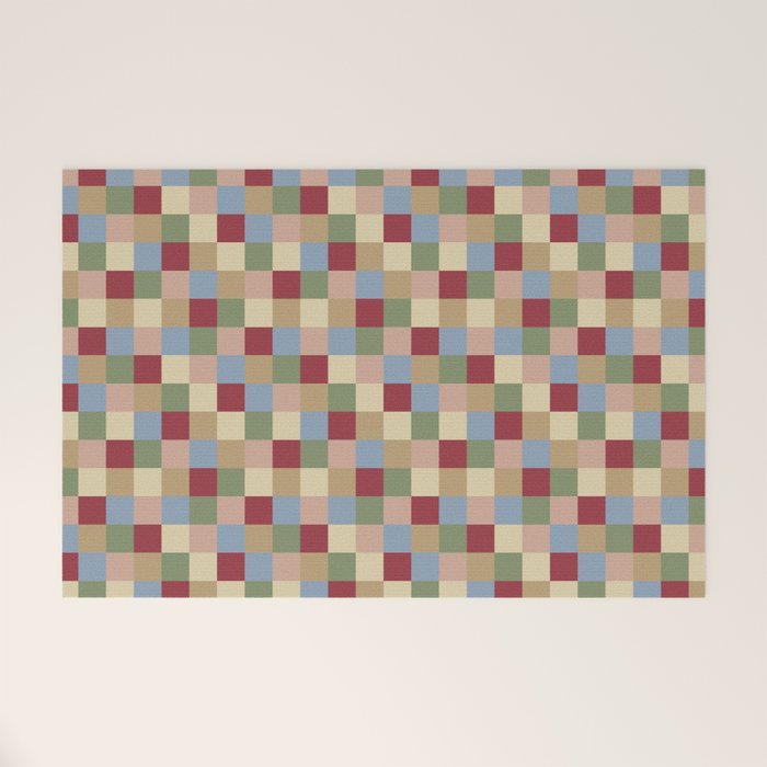 Bold Vintage Checks Pattern - Small XXI Welcome Mat Gallery Image 1