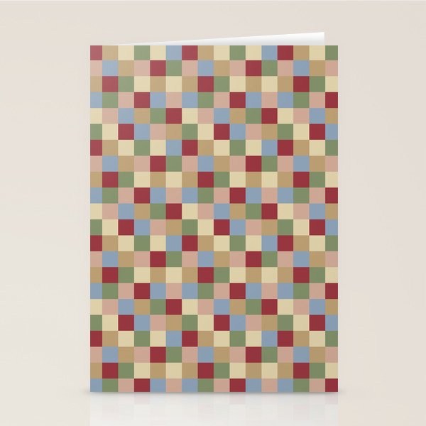 Bold Vintage Checks Pattern - Small XXI Stationery Card Gallery Image 2