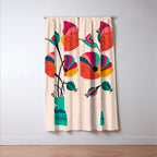 Poppies & Hummingbird Window Curtain Gallery Image 3