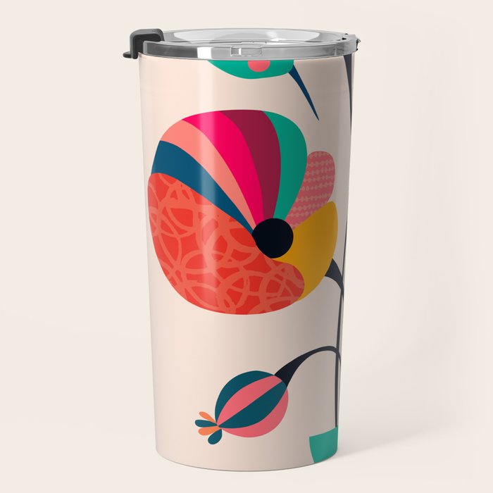 Poppies & Hummingbird Travel Mug Gallery Image 3