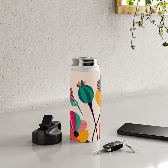 Poppies & Hummingbird Water Bottle Gallery Image 4