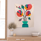 Poppies & Hummingbird Wall Tapestry Gallery Image 2