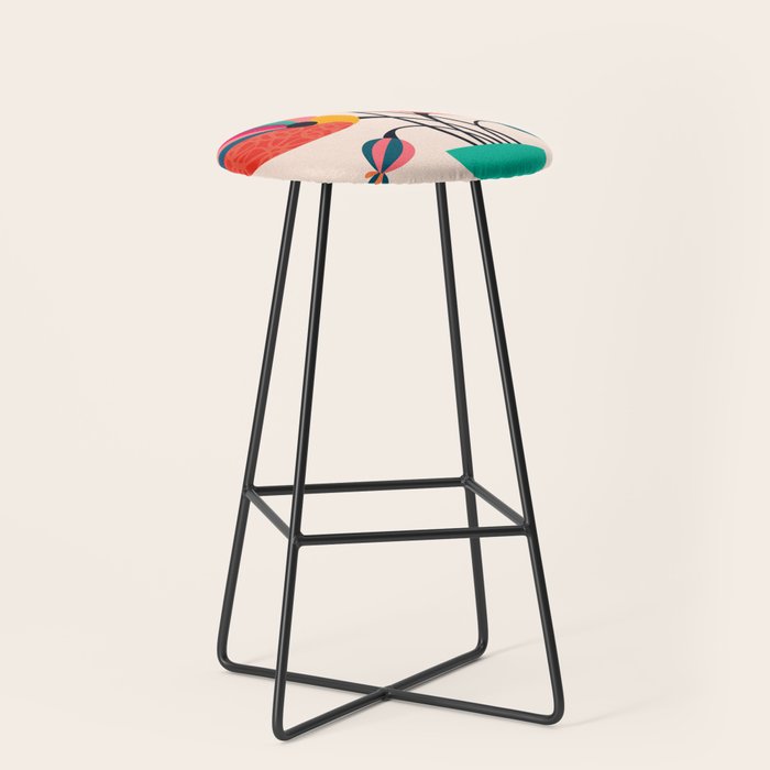 Poppies & Hummingbird Stool Gallery Image 1