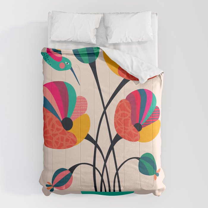Poppies & Hummingbird Comforter Gallery Image 6