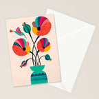 Poppies & Hummingbird Stationery Card Gallery Image 2