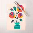 Poppies & Hummingbird Wrapping Paper Gallery Image 1
