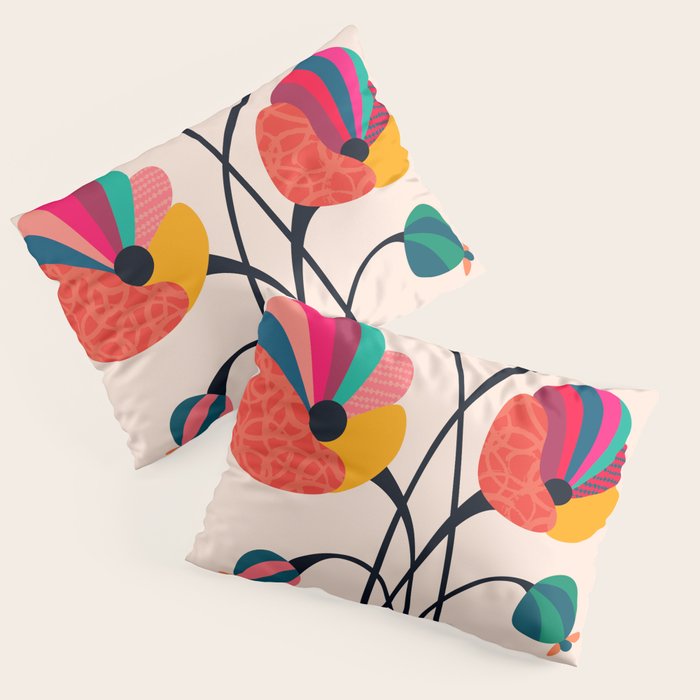 Poppies & Hummingbird Pillow Sham Gallery Image 3
