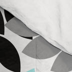 Aqua Black Gray Flower Burst Floral Pattern Comforter Gallery Image 4