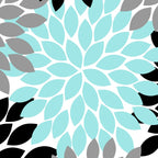 Aqua Black Gray Flower Burst Floral Pattern Coffee Mug Gallery Image 2