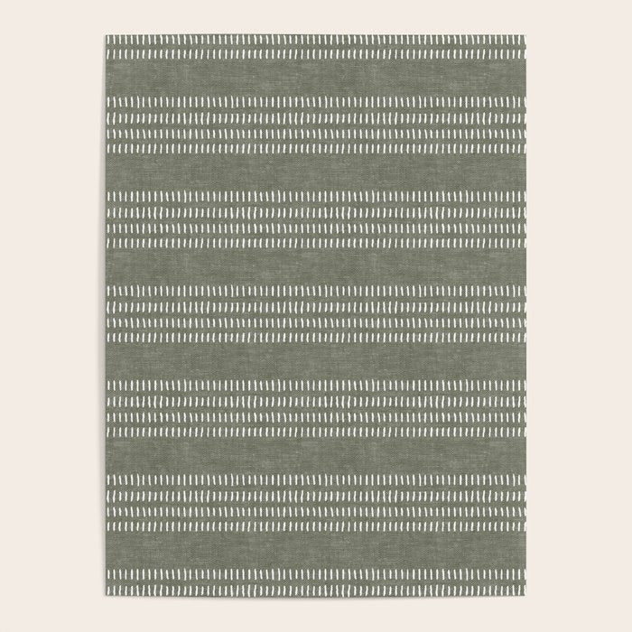 farmhouse stitch - olive Poster Gallery Image 4