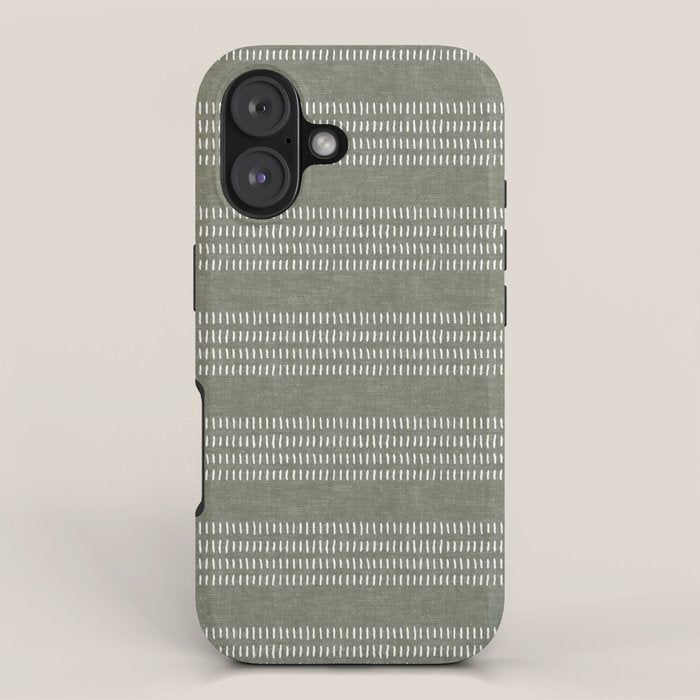 farmhouse stitch - olive iPhone Case Gallery Image 1