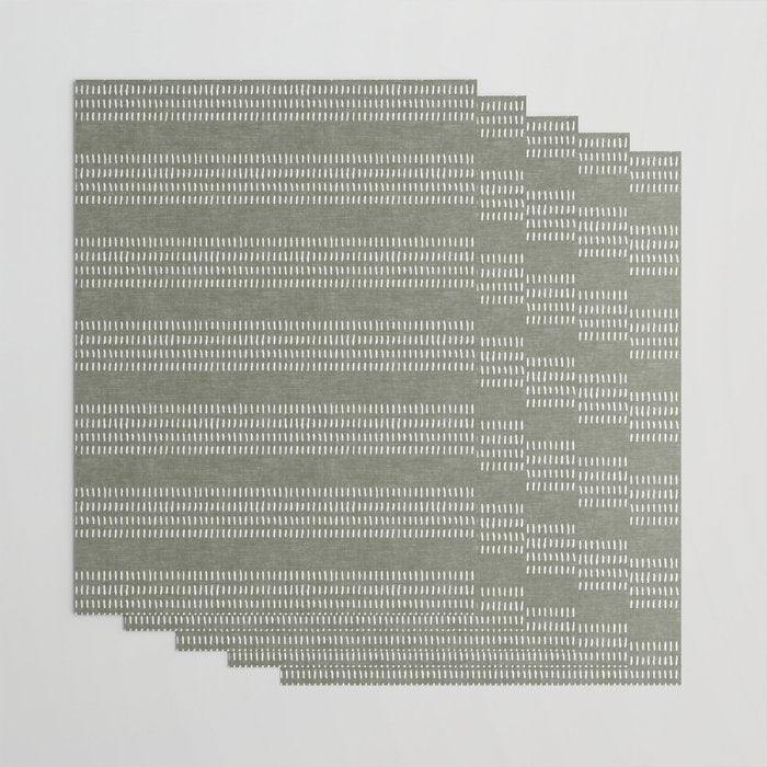 farmhouse stitch - olive Wrapping Paper Gallery Image 3