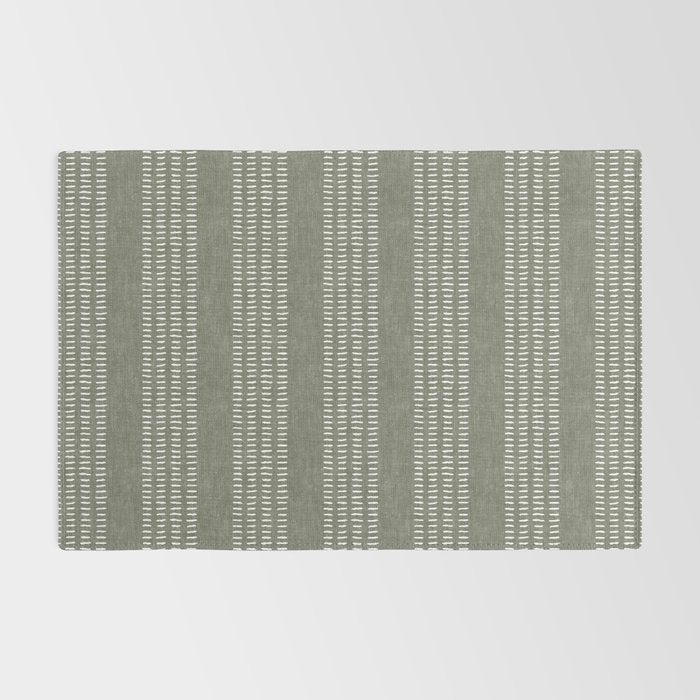 farmhouse stitch - olive Rug Gallery Image 2