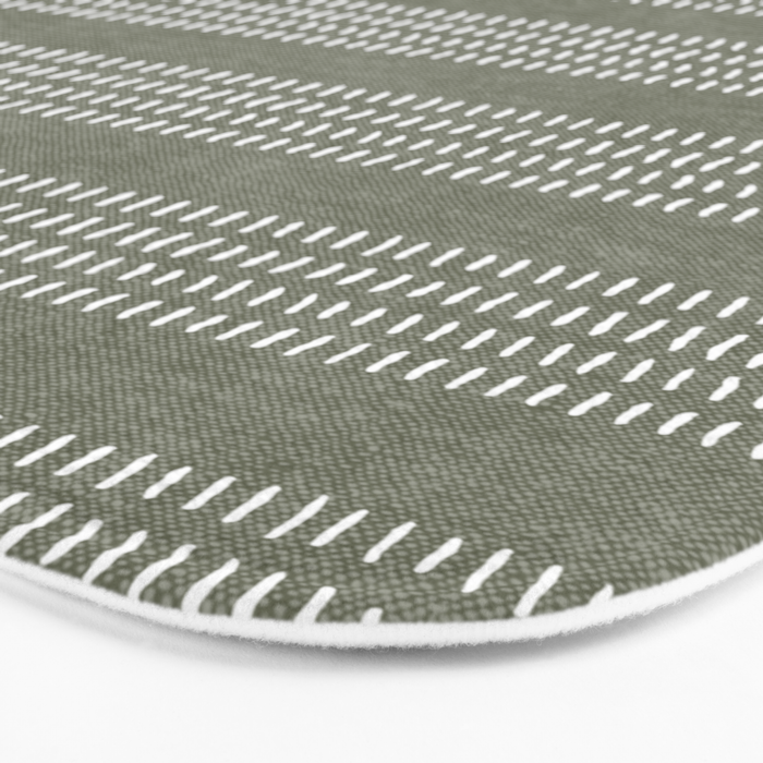 farmhouse stitch - olive Bath Mat Gallery Image 3