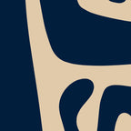 Mid Century Modern Abstract Kwaito Pattern Beige and Navy Blue Coffee Mug Gallery Image 2
