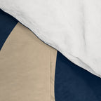Mid Century Modern Abstract Kwaito Pattern Beige and Navy Blue Comforter Gallery Image 4