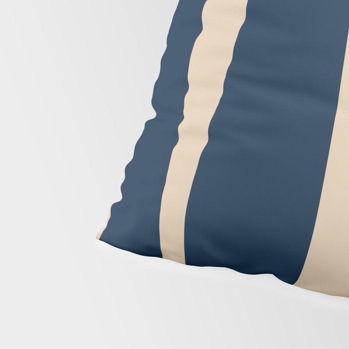 Mid Century Modern Abstract Kwaito Pattern Beige and Navy Blue Pillow Sham Gallery Image 4