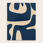 Mid Century Modern Abstract Kwaito Pattern Beige and Navy Blue Notebook Gallery Image 4