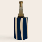 Mid Century Modern Abstract Kwaito Pattern Beige and Navy Blue Wine Chiller Gallery Image 2