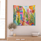 Tropical Caribbean Village Rural Charm Wall Tapestry Gallery Image 2