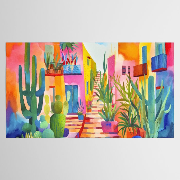 Tropical Caribbean Village Rural Charm Tablecloth Gallery Image 2