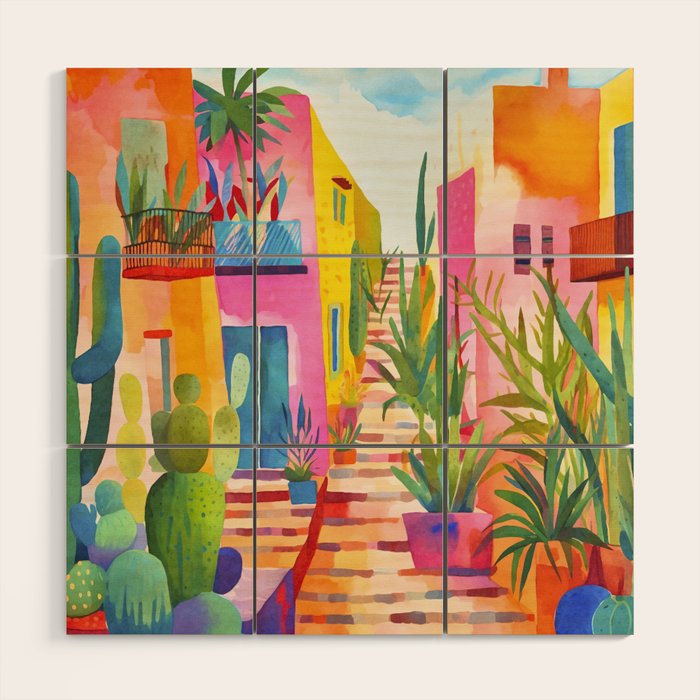 Tropical Caribbean Village Rural Charm Wood Wall Art Gallery Image 1