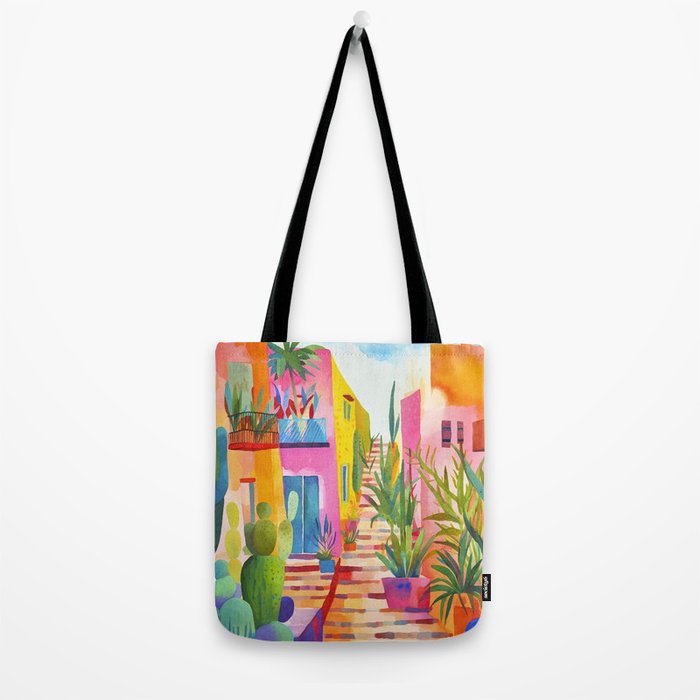 Tropical Caribbean Village Rural Charm Tote Bag Gallery Image 2
