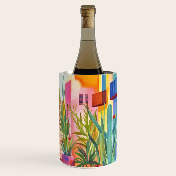 Tropical Caribbean Village Rural Charm Wine Chiller Gallery Image 3