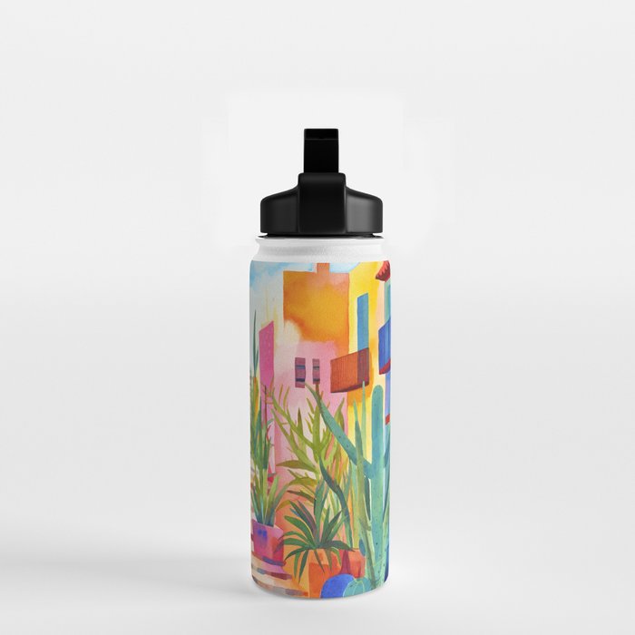 Tropical Caribbean Village Rural Charm Water Bottle Gallery Image 2