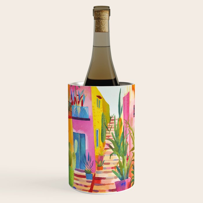 Tropical Caribbean Village Rural Charm Wine Chiller Gallery Image 1