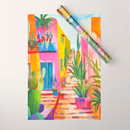 Tropical Caribbean Village Rural Charm Wrapping Paper Gallery Image 1