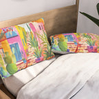 Tropical Caribbean Village Rural Charm Pillow Sham Gallery Image 2