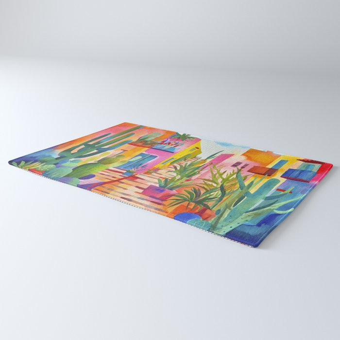 Tropical Caribbean Village Rural Charm Rug Gallery Image 3